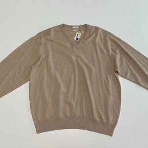 Vintage Peter Millar Beige Merino Wool Sweater Mens Size 2XL XXL Crewneck NWT